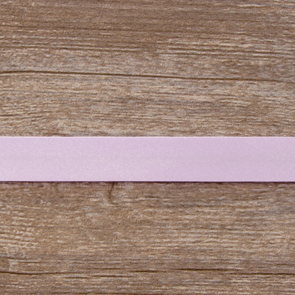 Косая бейка атласная 20 мм, 25 м, цвет 141, бледно-розовый. Арт 6260-20мм-141