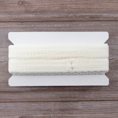 Мерсеризованное хлопковое кружево, 26 мм, белый. Арт 2119/01