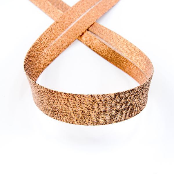 Косая бейка металлик, 20 мм, 20 м, цвет 03, медный. Арт 6291-20мм-03            