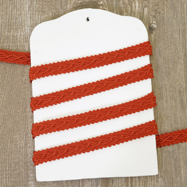 Тесьма PEGA тип интерьерная, цвет красный, 10 мм. Арт 843118400A7501          