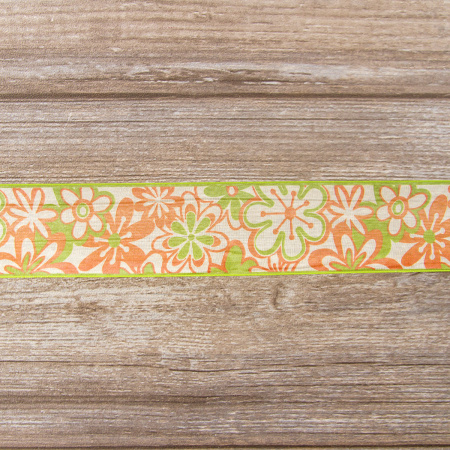 Лента органза с напечатанным рисунком SAFISA, 40 мм, 15 м, цвет 04. Арт 25253-40мм-04           