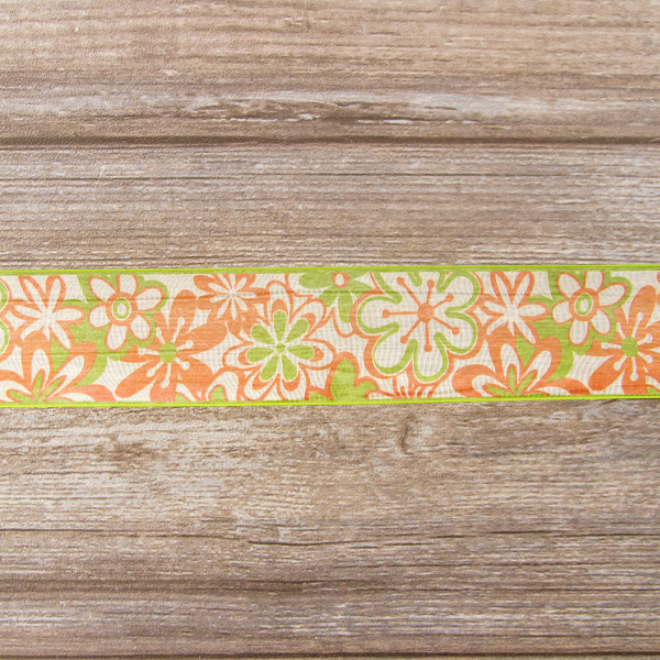 Лента органза с напечатанным рисунком SAFISA, 40 мм, 15 м, цвет 04. Арт 25253-40мм-04           