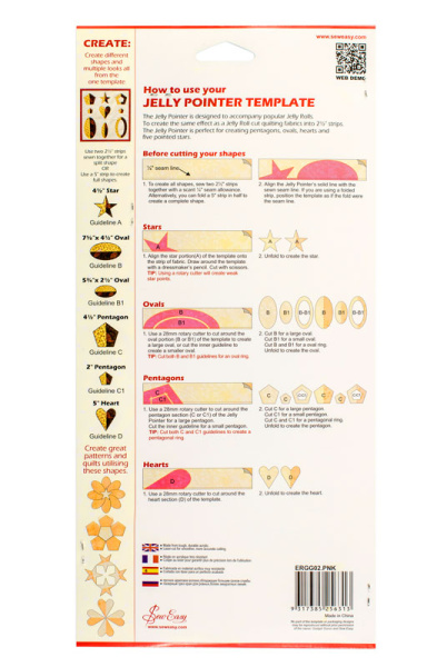 Лекало универсальное "Jelly Pointer" для вырезания геометрических форм. Арт ERGG02.PNK              