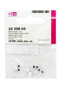 Глазки подвижные, круглые, пластик, диаметр 4 мм. Арт 1039804                 