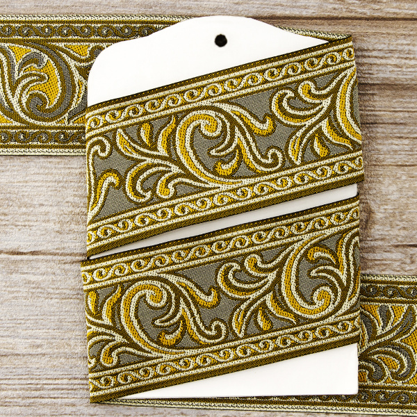 Лента жаккард SAFISA, 50 мм, 15 м, цвет 1. Арт 9079-50мм-1             