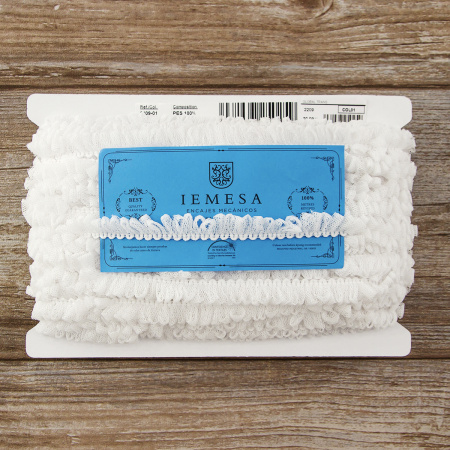 Тесьма декоративная, 17 мм, цвет белый. Арт 2209/01