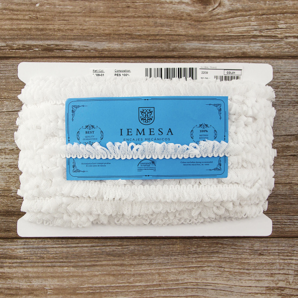 Тесьма декоративная, 17 мм, цвет белый. Арт 2209/01