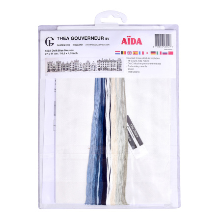 Набор для вышивания "Дома в стиле Delft Blue", канва Aida 18 ct. Арт 552A