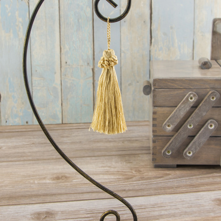 Кисть декоративная на шнуре, длина 95 мм, цвет медовый. Арт KY - 06-col.PE - 5