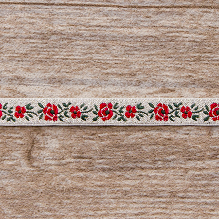 Лента жаккардовая с люрексом SAFISA, 10 мм, 15 м, цвет 05. Арт 9212-10мм-05