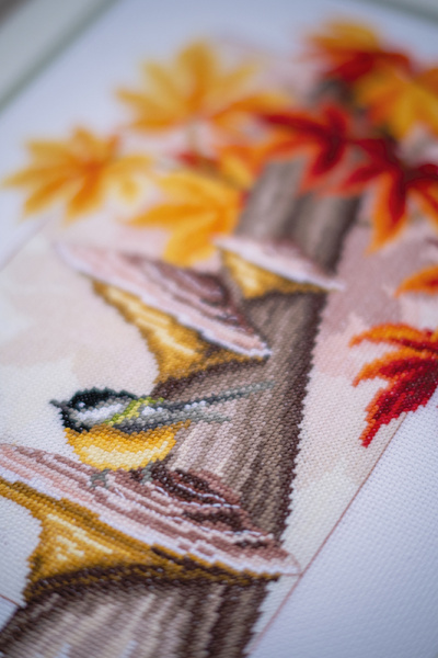 Набор для вышивания "Синицы между листьями". Арт PN-0157566