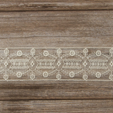 Кружево-вышивка на тюле, 40 мм. Арт 42235/58