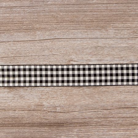 Лента с рисунком клетка SAFISA, 25 мм, 25 м, цвет 01, черный. Арт 469-25мм-01             