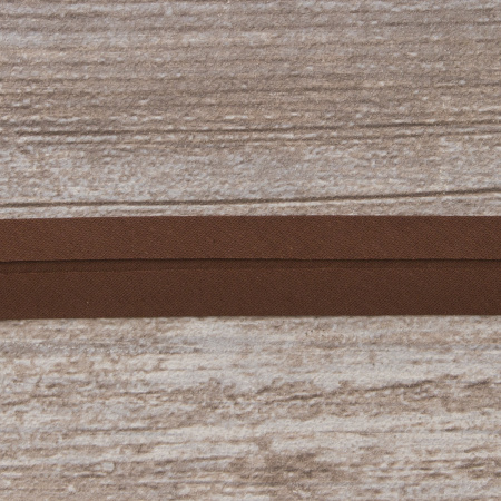 Косая бейка хлопок/полиэстер 20 мм, 25 м, цвет 117, шоколад. Арт 6120-20мм-117           