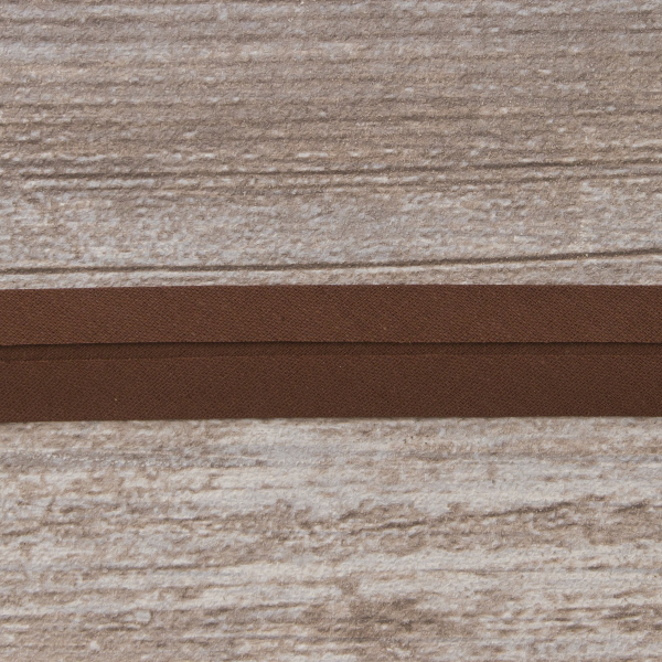 Косая бейка хлопок/полиэстер 20 мм, 25 м, цвет 117, шоколад. Арт 6120-20мм-117           