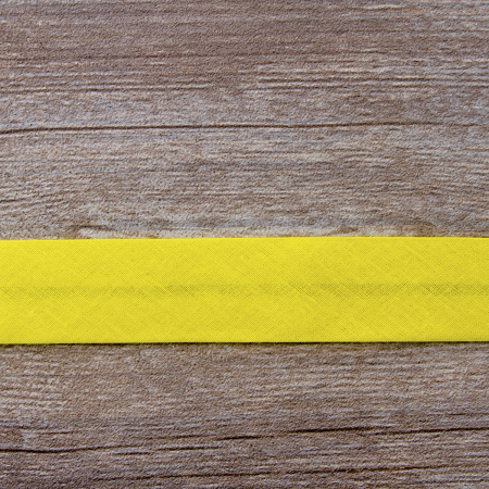 Косая бейка хлопок/полиэстер на блистере, 30 мм, 2,5 м, цвет 32, желтый. Арт P06120-30мм-32          