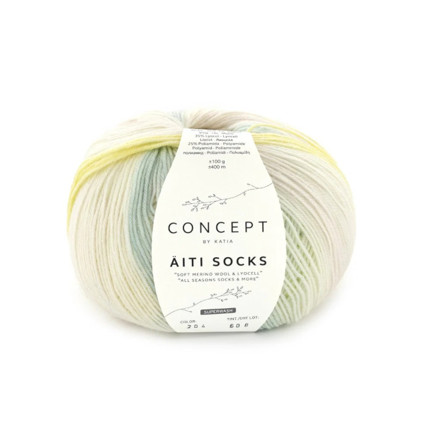 Пряжа Aiti Socks&More , 40% шерсть, 35% лиоцелла, 25% полиамид, 100 г, 400 м. Арт 1419.204