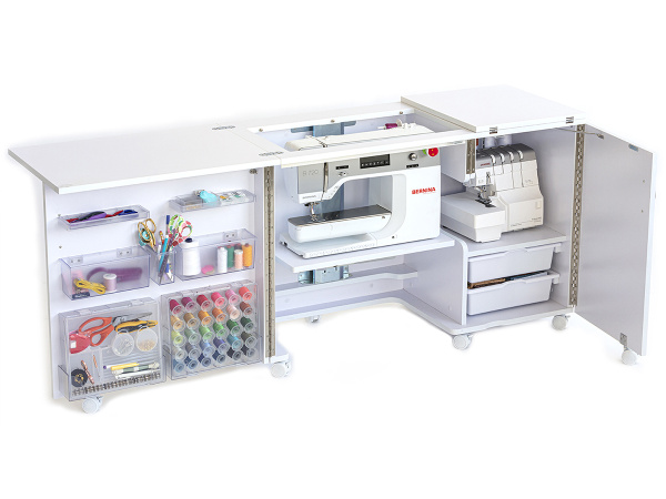 Стол раскладной для швейной машины с раскройным местом ECLIPSE, белый. Арт TLM.E-W001                  