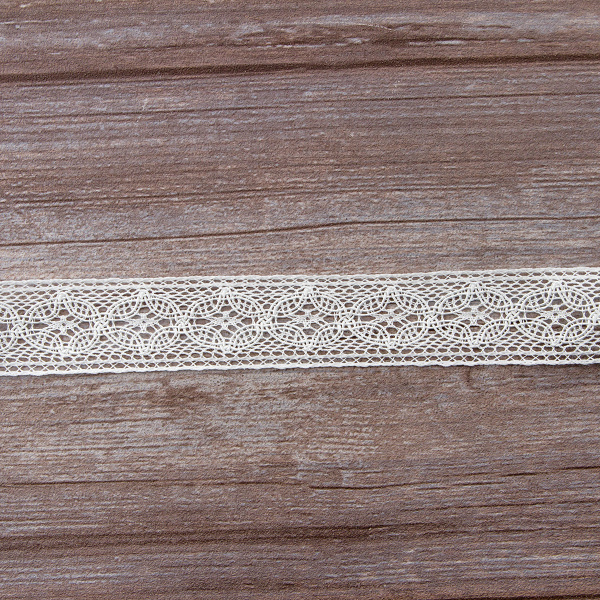 Мерсеризованное хлопковое кружево, 35 мм, цвет белый. Арт 2223/01