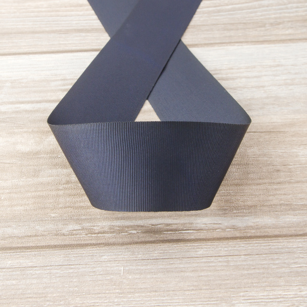 Лента репсовая SAFISA, 50 мм, 25 м, цвет 15 синий темный. Арт 350-50мм-15