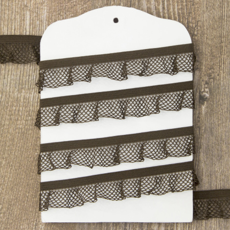 Рюш эластичный PEGA, цвет коричневый, 17 мм. Арт 854151205P7951      