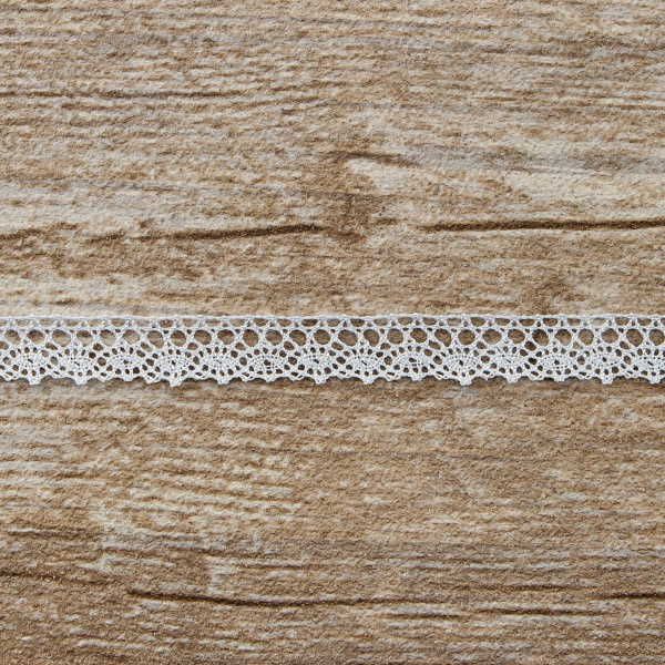 Мерсеризованное хлопковое кружево, 10 мм, цвет светло-голубой. Арт 3221/19