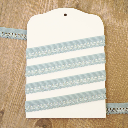 Резинка отделочная ажурная, цвет серо-голубой. Арт 12404/1134