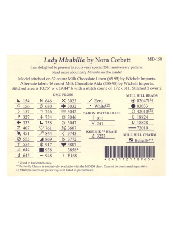 Схема для вышивания MIRABILIA "Леди Мирабалия". Арт MD158