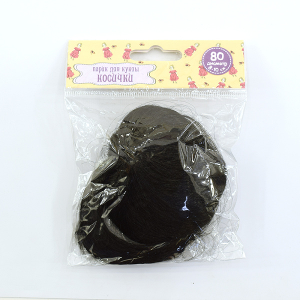 Парик "Косички" для кукол П 80, цв.Ч. Арт 21418