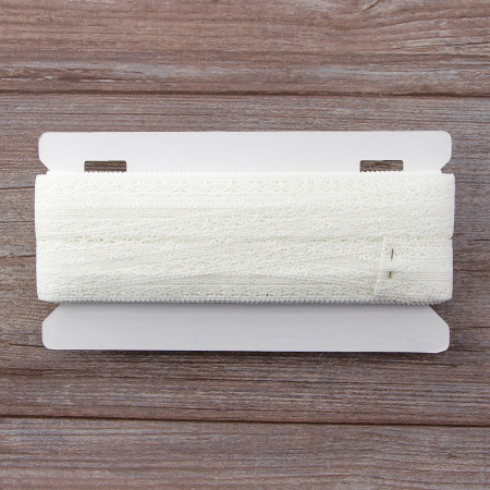 Мерсеризованное хлопковое кружево, 30 мм, цвет белый. Арт 3120/01                 