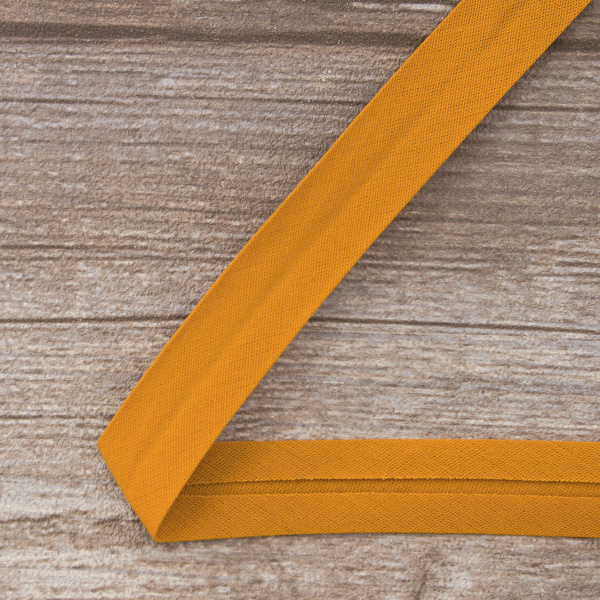 Косая бейка хлопок/полиэстер 20 мм, 25 м, цвет 110, рыжий. Арт 6120-20мм-110           