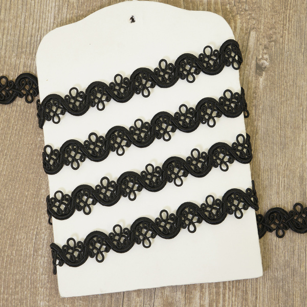 Тесьма PEGA тип интерьерная, цвет черный, 13 мм. Арт 844111415A7001          