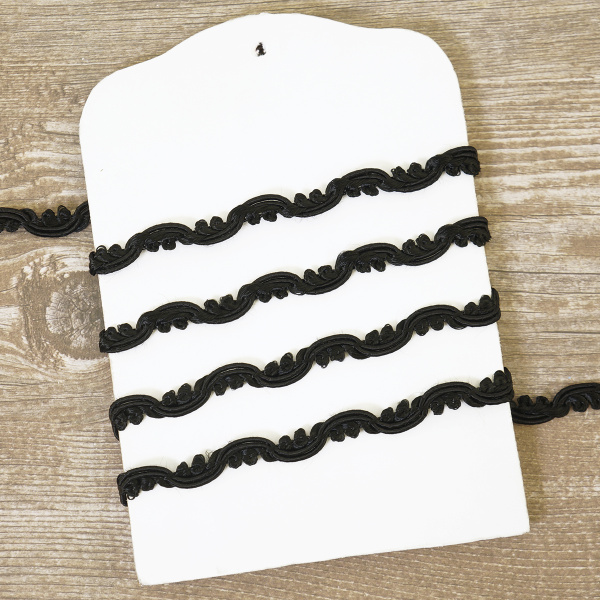 Тесьма PEGA тип интерьерная, цвет черный, 11 мм. Арт 844174511A7001          