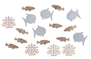 Набор декоративных элементов "Морские звезды и рыбки"