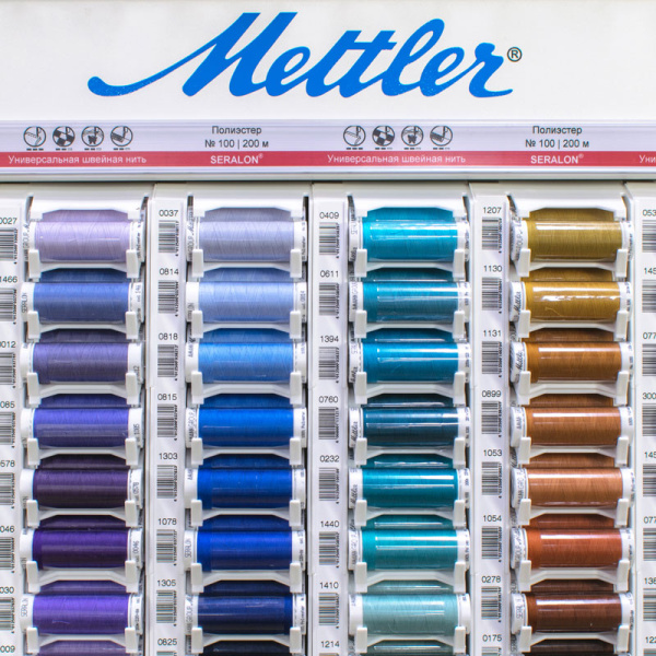 Стенд нити универсальной SERALON 100, 200 м, 214 цветов с наполнением. Арт GELA M23-Compl