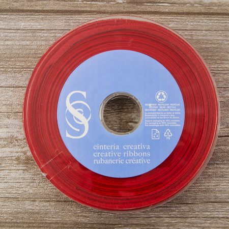 Косая бейка хлопок/полиэстер 20 мм, 25 м, цвет 14, красный. Арт 6120-20мм-14            