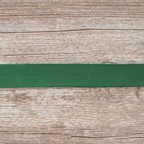 Косая бейка хлопок/полиэстер на блистере, 20 мм, 3 м, цвет 25, Зеленый. Арт P06120-20мм-25          