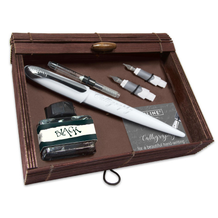 Набор для каллиграфии "Air Best Writer", 6 предметов, корпус ручки белый/серый с серебром. Арт 10029