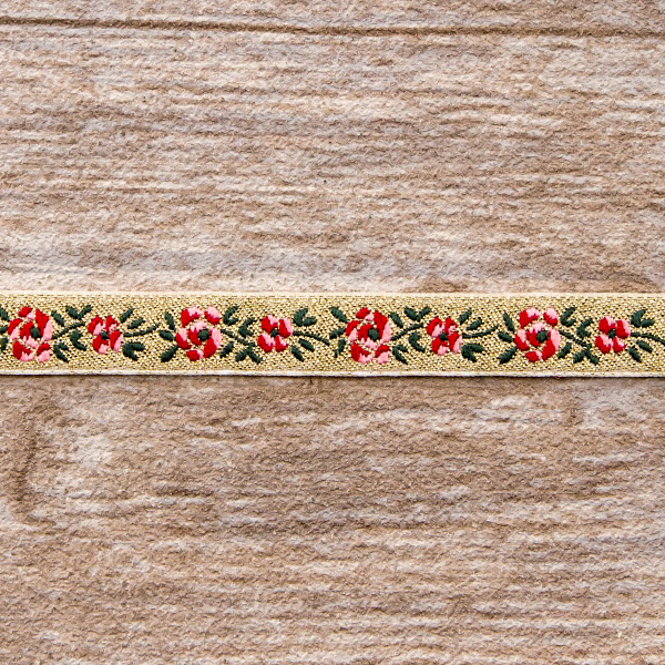 Лента жаккардовая с люрексом SAFISA, 10 мм, 15 м, цвет 01. Арт 9212-10мм-01