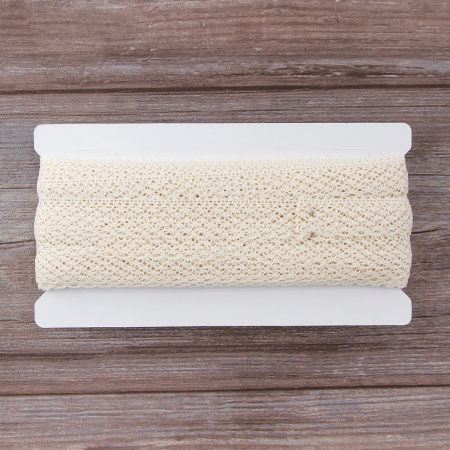 Мерсеризованное хлопковое кружево, 23 мм, шампань. Арт 2096/72