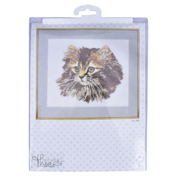 Набор для вышивания "Длинношерстная кошка", канва лён 24 ct. Арт 930