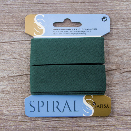 Косая бейка хлопок/полиэстер на блистере, 30 мм, 2,5 м, цвет 43, темно-зеленый. Арт P06120-30мм-43          