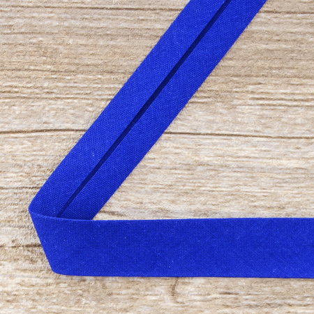 Косая бейка хлопок, 20 мм, 25 м, цвет 13, цвет синий. Арт 6600-20мм-13