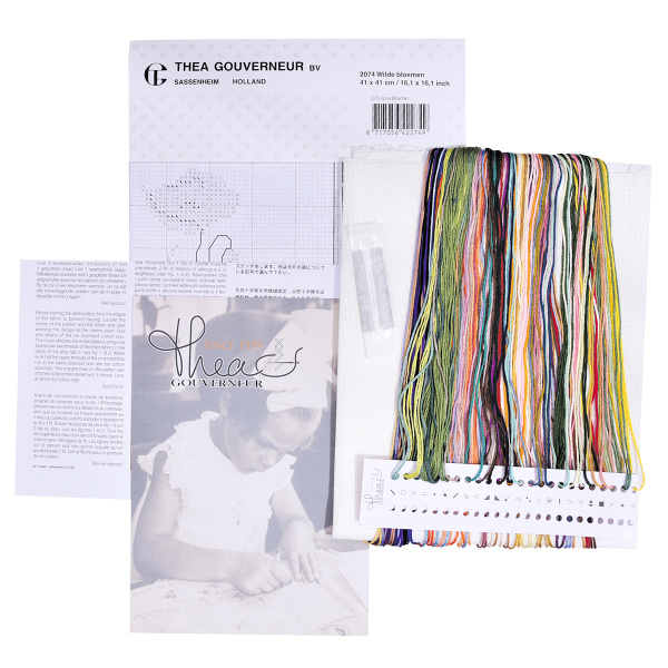 Набор для вышивания подушки "Полевые цветы" канва Jobelan 27 ct. Арт 2074