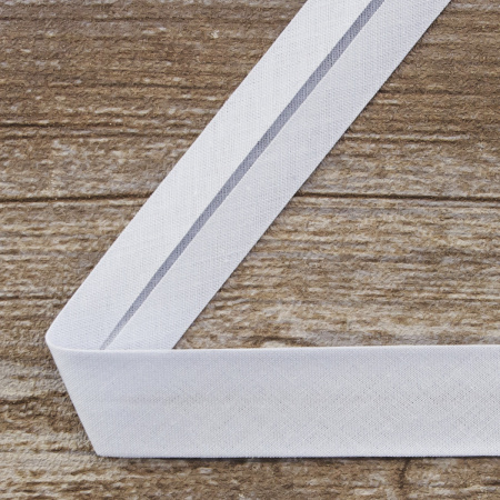 Косая бейка хлопок, 20 мм, 25 м, цвет 51, цвет бледно-голубой. Арт 6600-20мм-51