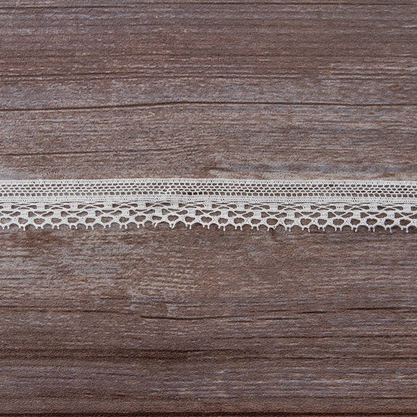 Мерсеризованное хлопковое кружево, 20 мм, цвет белый. Арт 2010/01