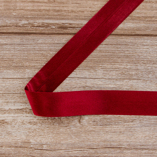 Косая бейка атласная 30 мм, 25 м, цвет 30, бордо. Арт 6260-30мм-30            