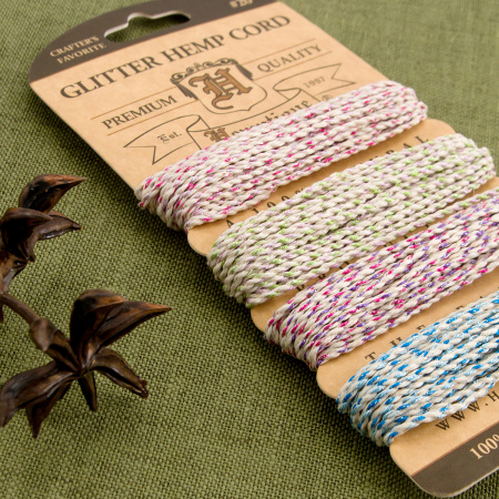 Шнуры на блистере HEMPTIQUE #20 - 1 мм, 4 цвета по 4,6 м. Арт HC20MFLOW