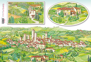 Бумага рисовая "Тосканская деревня" 