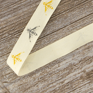 Лента хлопковая на картонной мини-катушке "Пчелы". Арт VR15.044